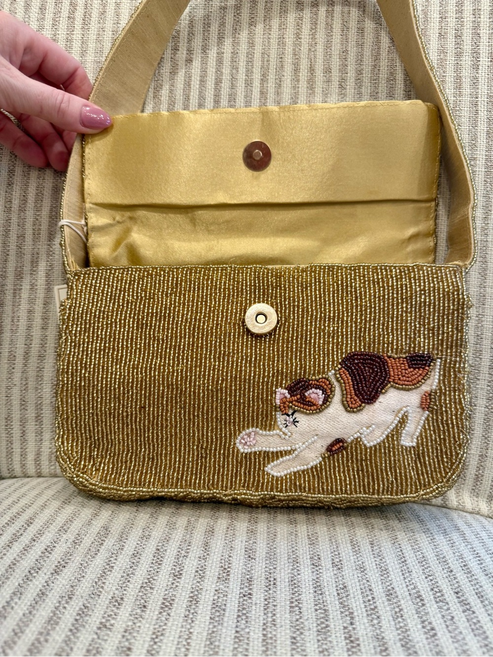 Adorable Sol Mer Beaded Gold Beaded Cat Shoulder Bag 🐱 - Picture 8 of 8
